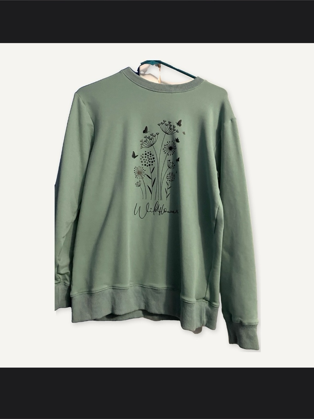 Source Unknown Sage Green Wildflower Sweatshirt